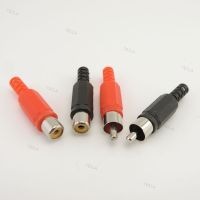 Red black Plastic audio video RCA adapter connector male welding head AV male Female Jack socket plug Solder Tool a1 YB1TH