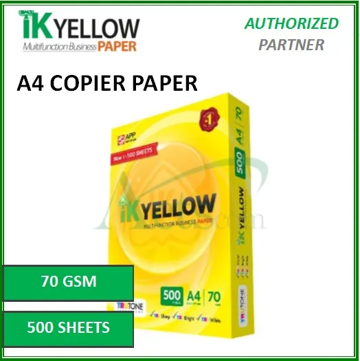 Ik Yellow A4 Copier Paper 70gsm (500 Sheets) 