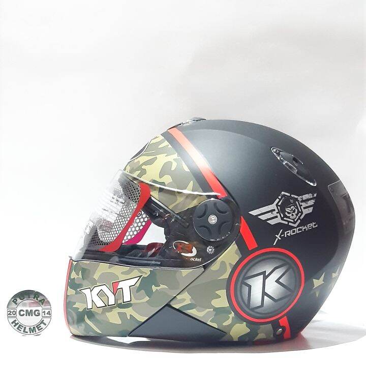 HELM KYT XROCKET 3 BLACK DOF ARMY Lazada Indonesia