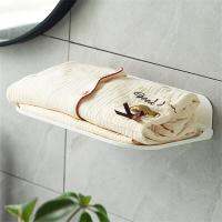 Bathroom Shelves Foldable Household Toilet Wall-mounted Perforated Towel-Free Clothes Storage Plastic Shelves