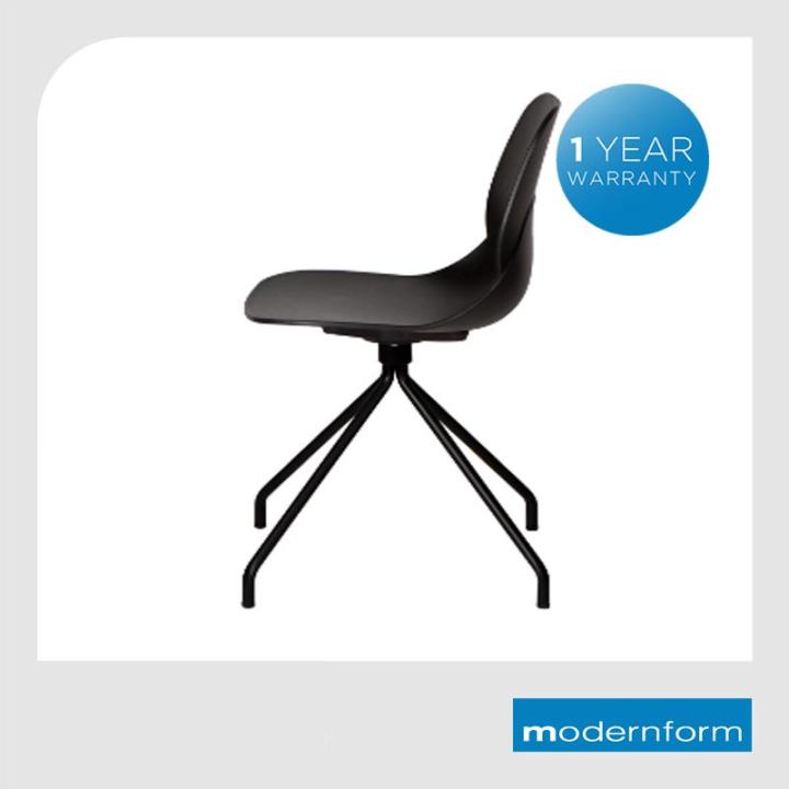 modernform-เก้าอี้เอนกประสงค์-เก้าอี้สัมมนา-เก้าอี้ทำงาน-เก้าอี้จัดประชุม-รุ่น-ct617b-บอดี้พลาสติก-ขาเหล็ก-สีดำ