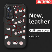 เคส JIUMOO สำหรับ Xiaomi 12 Lite 12 Pro ลายหมีเคสมือถือกันกระแทกดีไซน์ใหม่เคสใส่โทรศัพท์หนังนิ่มป้องกันการตกพร้อมเคสป้องกันกล้องเลนส์คลุมทั้งหมด