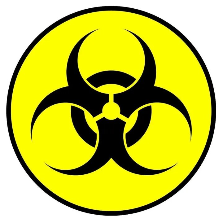 Caution Biohazard Symbol Sign Vinyl Sticker Bio-hazard Decal Yellow ...