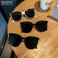 MIAOYA Fashion Jewelry Shop INS Trendy Large Frame Sunglasses For Women White UV Protection Sunglasses For Couples Exquisite Birthday Gift