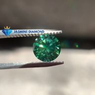 Kim cương nhân tạo Mỹ Moissanite giác cắt tròn màu xanh lá thumbnail