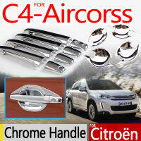 สำหรับ Citroen C4 AirCross โครเมี่ยมจับครอบคลุมตัดชุด4ชิ้นที่มีคุณภาพดีอุปกรณ์เสริมในรถยนต์สติกเกอร์รถจัดแต่งทรงผม C4-AirCross