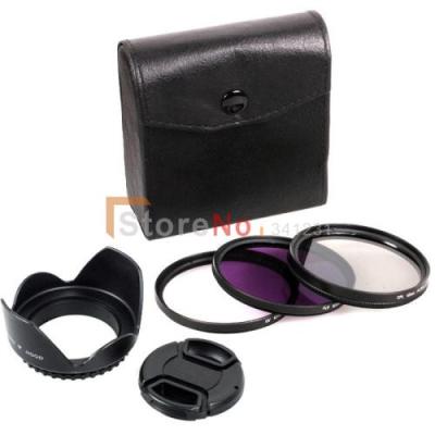 ✙☞ 6 in 1 67MM Filter kit UV ultraviolet FLD CPL circular polarized Lens Hood Len Cap for D90 D7000 650D 600D 550D 1100D