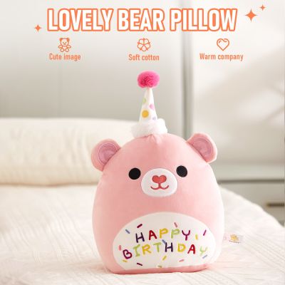 31Cm Birthday Bear Soft Throw Pillows Sleeping Plush Toy Cute Soft High Quality Stuffed Animals Pink Plush Pillows For Girls