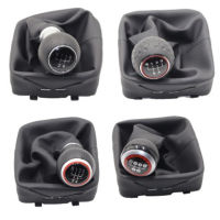 5ความเร็วรถเกียร์ Shift Knob พร้อม Gaitor Boot สำหรับ VW Polo 9N 9N2 2002-2009 GAITOR SHIFT BOOT Gaiter กรอบ Chrome