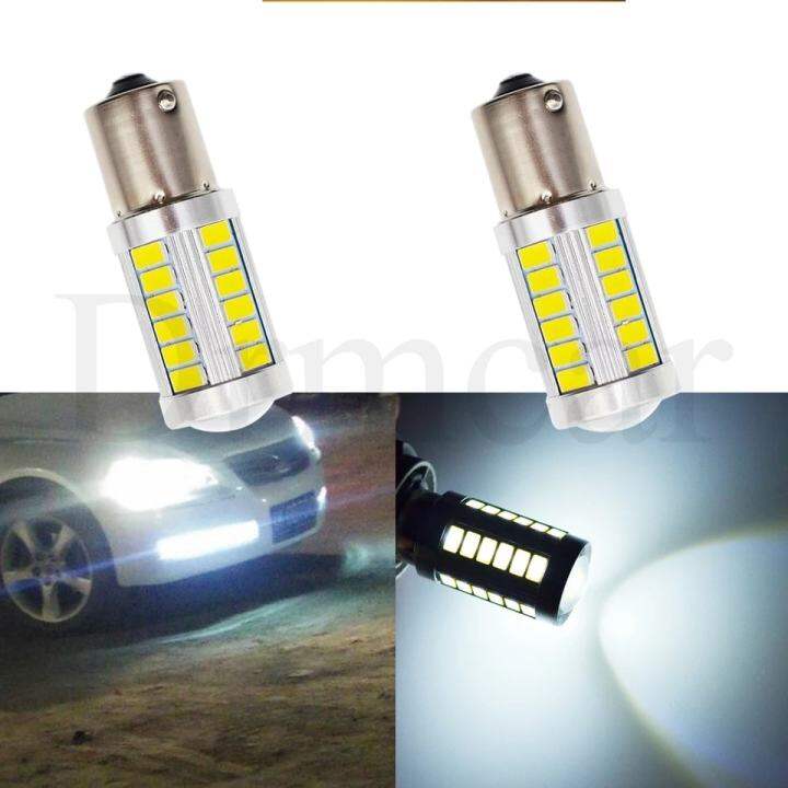 ไฟถอย-led-33-ดวง-สีขาว-สีฟ้า-แพ็ค2หลอด-ขั้วเขี้ยว1156-ขั้วเสียบ7440-ขั้วt20-ขั้ว1156