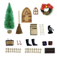 Doll House Christmas Decorations Fairy Door Kit Dollhouse Furniture 1:12 Scale Miniature Scene Model Dollhouse Decoration Set Christmas Gifts there