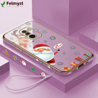 [ฟรีสายคล้อง] เคสโทรศัพท์เซลล์สำหรับ F1 Xiaomi สโนว์แมนเอลค์ต้นไม้กวางเอลก์เคสเคสโทรศัพท์เคลือบหรูหราเคลือบเคสโทรศัพท์นิ่ม