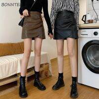 Leather Skirts Women Solid Mini Folds Pencil y High Waist Harajuku Ulzzang Prevalent Hot Sale Clothes PU Fall Preppy Design