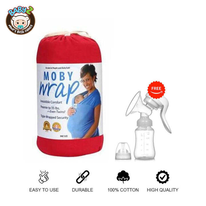 Eco Cub Moby Baby Wrap Carrier for Comfortable Baby Wearing with Free