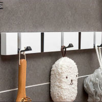 Modern Wall Floating Coat Hook Rack Space-Saving Coat Hanger Coats Hats Scarves Key Wooden Wall Mounted Folding Rack