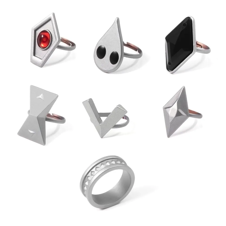 7pcs Game Genshin Impact Hu Tao Ring Cosplay Accessories Rings Set Props  Project Characters Anime Metal Ring Gift For Unisex