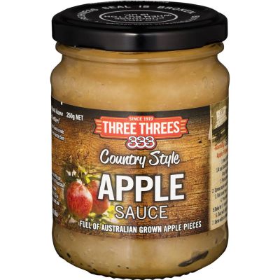 Premium import🔸( x 1) THREE THREES (Country Style) 250 gm. แอปเปิ้ลซอสแบบชิ้น ผสมซอสชินนาม่อน 250 g. [TR02]