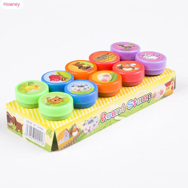 hooney-แสตมป์ปลอดสารพิษสำหรับเด็กแสตมป์แบ่งประเภท10ชิ้นปลอดภัยสำหรับเด็กเหมาะสำหรับงานศิลปะและงานฝีมือที่บ้าน