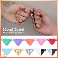 YESHE 20pcs(10sets) สร้อยคอ ฝาท้าย ลูกปัด เสน่ห์ ตัวล็อกสายเชื่อมต่อ รักสุดหัวใจ สร้อยข้อมือคู่ หัวเข็มขัดแม่เหล็ก