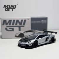 MINIGT 1:64 LB WORKS Aventador Silver Alloy Car Model MGT#449 LHD Die-Cast Vehicles