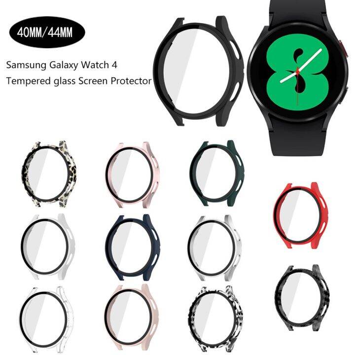 Glass + Case for Samsung Galaxy Watch 4 Cover 44mm 40mm Full Coverage