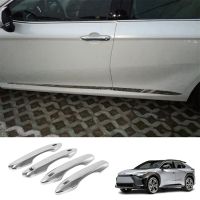 TECHCHIP 4Pcs ABS Chrome Silver Car External Side Door Handle Cover Trim for Toyota Bz4X 2022 2023