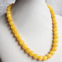 6810MM Beeswax Ambers Yellow Calcite Necklace Vintage Natural Stone Jewelry Noble Elegant Exquisite Bead Chain Choker Collier