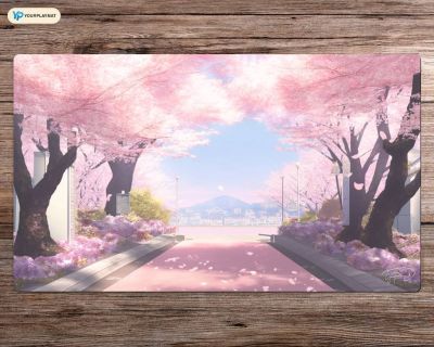 Pathway through the Cherry Blossom - MTG Pla - 24 x 14 inches - MTG Gifts - Magic The Gathering Gifts - Stitched