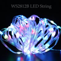 WS2812B สายแอลอีดี RGB 5ม. 10ม. ไฟประดับคริสต์มาส WS2812แถบไฟ LED บลูทูธแบบสีเต็มสามารถ DC5V แยกได้