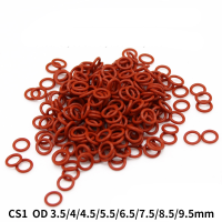 Intro 2023 Apr50pcs Red VMQ Silicone O Ring Gasket CS 1mm OD 3.5 4.5 5.5 6.5 7.5 8.5 8.5 9.5mm Food Grade Silicon O Ring Gasket Rubber o-ringe