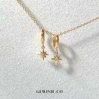 Gewinie.co - Stern hoop earrings ต่างหู