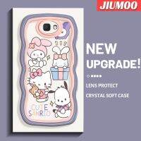 JIUMOO เคส J7ปลอกสำหรับ Samsung ชั้นหนึ่ง J7 2ลายการ์ตูนน่ารัก Sanrio มีสีสันสวยงามเคสมือถือกันกระแทกแบบใสนิ่มเคสโปร่งใสลายกล้องถ่ายรูปที่เรียบง่ายปลอกป้องกันอ่อนโยน