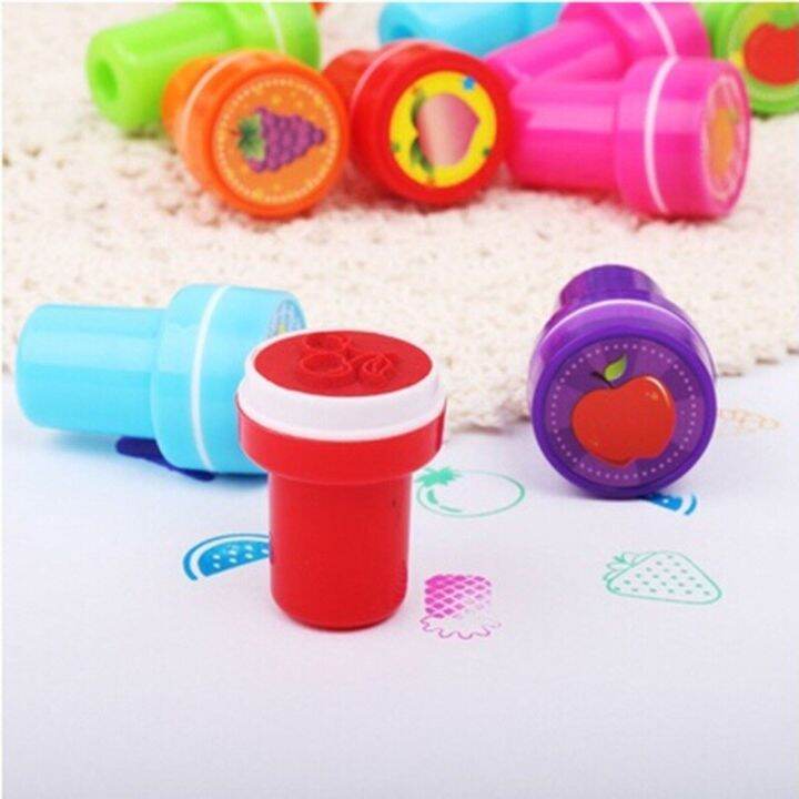 12pcs-box-children-toy-rubber-stamps-cartoon-fruits-kid-seal-diy-scrapbook-photo-album-decor-stamper-high-quality-simple