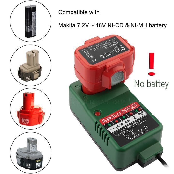 Battery Charger For MAKITA 7.2V 9.6V 12V 14.4V 18V DC1804 DC1414T