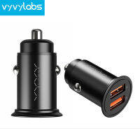 ที่ชาร์จแบตในรถชาร์จเร็ว Vyvylabs 36W QC 3.0 2.0 FCP AFC แบบ USB Type-C ที่ชาร์จแบตเตอรี่โทรศัพท์จุดกลมจุดคู่ชาร์จแบบเร็วสำหรับรถ