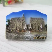 Egypt Luxor Temple Tourist Souvenir Fridge Magnets Creative Resin Refrigerator Magnetic Message Stickers Home Decor Decoration