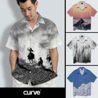 M2U เสื้อฮาวายผู้ชาย วินเทจ เสื้อฮาวายเท่ๆ Curve SET11 เสื้อเชิ้ต เสื้อฮาวาย ลำลอง ลายอาร์ตๆ ดูรวยๆ ขับรถสปอร์ต ทรงสวย unisex หญิง ชาย ใส่สบาย ไซส์ S,M,L,XL,2XL เสื้อเที่ยวทะเล