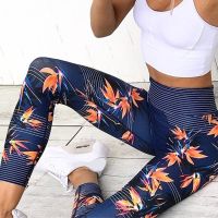 【YD】 3 clolors  Pants Sport Leggings Printing Elastic Gym Workout Tights S-XL Trousers Size