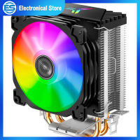 CR1200เครื่องทำความเย็น CPU RGB 3Pin 2ท่อความร้อน CPU ฮีทซิงค์โคมไฟอัตโนมัติพัดลมระบายความร้อนสำหรับ LGA 775/1150/AM4/AM3 +/AM3