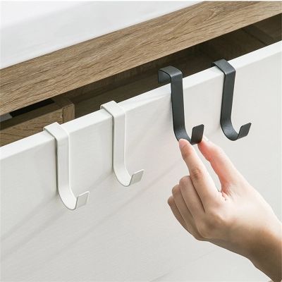 【YF】 S-Shaped Stainless Steel Hook Behind Kitchen Cabinet Door Multi-Purpose Hole Free Bathroom Back Storage Rack Key Organizer