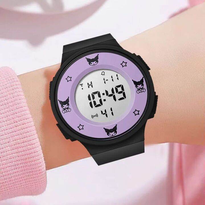 Sanrioed Anime Kuromi Children Smart Watch Kawaii Boy Sport Fitness