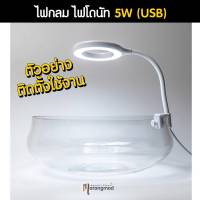 ไฟกลม ไฟโดนัท สำหรับตู้ปลา ตู้ไม้น้ำ โหลแก้ว ไฟสีขาว 5W (USB) ** ต้องใช้ Adaptor 5V เพิ่มเติม **