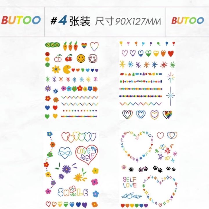 others-butoo-color-cute-tattoo-stickers-waterproof-finger-tattoo-stickers-small-size-color-english-set