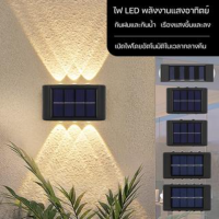 【BIRR】LED ไฟโซล่าเซลล์ โคมไฟติดผนัง พลังงานแสงอาทิตย์ สำหรับกลางแจ้ง สําหรับตกแต่งสวน ระเบียง ถนน