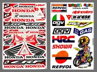 สติ๊กเกอร์แต่งรถ Honda HRC AGV RESOL Team สีแดง รถมอเตอร์ไซค์ บิ๊กไบค์ รถซิ่ง สติ๊กเกอร์ติดกระจก แต่งรถรถยนต์ รถกระบะ ติดหมวกกันน็อค จำนวน 2 แผ่น