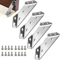 ❣❡⊕ 4PCS Universal Furniture Corner Connector Angle Fasten Connector Furniture Triangle Support Frame Stainless Steel Corner Bracket