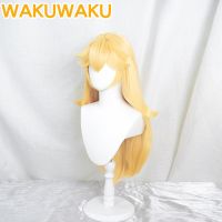 Peach Wig Game Cosplay Wig Wakuwaku Peach Crown Cosplay Long Wig High Heat Resistant Women Cosplay Wig Princess