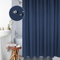 【Bathroom sale】 HoneycombShower Curtain Hotel Advanced ThickMildew Polyester Bathing Cover Solid Color Bathroom Curtain