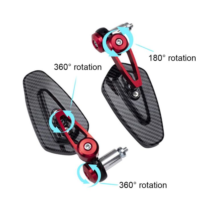 กระจกมองหลังรถจักรยานยนต์คาร์บอนไฟเบอร์แบบมือจับกระจกดัดแปลงคว่ำกระจกมองหลังอุปกรณ์เสริมรถมอเตอร์ไซด์ใหม่
