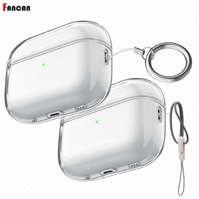 Clear Silicone Case for Airpods Pro 2 2022 Transparent Soft TPU Cover Case With Rope Earphone Accessories for Apple Airpod Pro 2 Wireless Earbud Cases